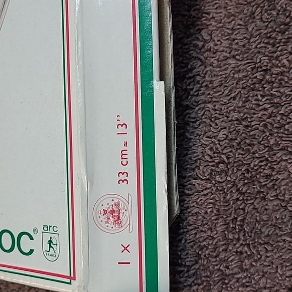 Arcoroc France Frosted Pressed Glass Welcome Home Christmas Serving Platter 13" - Picture 3 of 3